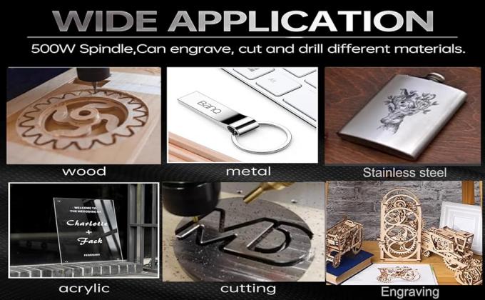 3 оси 4540 CNC гравирующая машина с алюминиевым столом, 500 Вт шпиндель 1