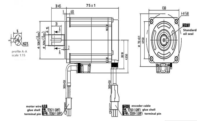 Контроллер CNC AC Servo Motor Kit 3000 оборотов в минуту 64Ncm 200W 17-битный магнитный кодер 1